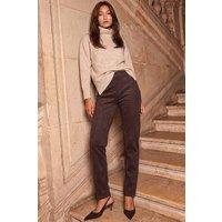 Roman Women's Faux Suede Trouser in Chocolate | Size: 16