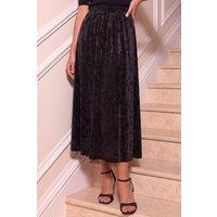 Roman Women's Crushed Velvet Skirt in Black | Size: 10