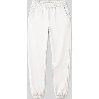 Tommy Life Women's High-Waist Relaxed Fleece Joggers in White | Size: Medium