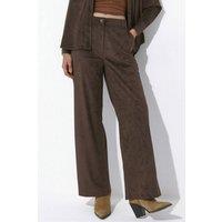 Hiccup Women's Straight Leg Velvet Pants in Dark Brown | Size: Large