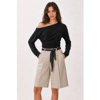 Happiness Istanbul Women's Women's Cotton Shorts in Stone | Size: Small