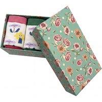 Vellin Women's Happy Blooms Bamboo Socks 3 Pack with Optional Gift Box in Green