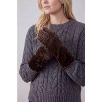 Vellin Women's Women's Soft Faux Fur Touchscreen Gloves in Brown