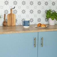 Wallpops Solis Self Adhesive Vinyl Wall Tiles Pack of 12 (0.28sqm) in Grey | Size: 152mm x 152mm