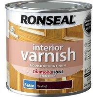 Ronseal 250ml Quick Dry Satin Varnish - Walnut in Brown
