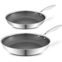 Tower 2pc Ti-Clad Frying Pan Set (20, 28cm) in Silver