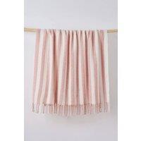 Allure Bath Fashions Faux Fur Stripe Herringbone Throw Blanket in Baby Pink | Size: 130 cm x 170 cm