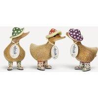 DCUK Autumnal Toadstool Hats & Woodland Boots Wooden Figurine, 14 x 15 cm in Green