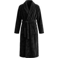 MODISHION Women's Shawl Collar Dressing Gown with Self-Tie Waist Belt in Black | Size: Medium