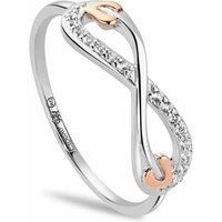 Clogau Women's Tree of Life Sterling Silver Infinity Ring with Topaz in Metallics | Size: j