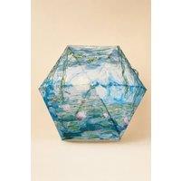 SVNX Women's Monet Water Lillies Umbrella with Travel Case in Blue
