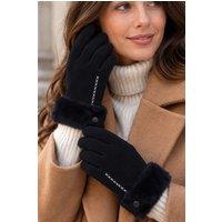 Fenland England Women's Real Leather Sheepskin Gloves in Dark Navy | Size: S/M