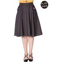 Banned Retro Women's Foxy Skirt-Grey in Grey | Size: 3XL