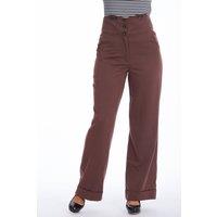 Banned Retro Women's Girl Boss Trouser-Brown in Brown | Size: XS