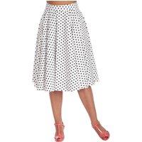 Banned Retro Women's Dot Days Swing Skirt-White in White | Size: XL