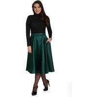 Banned Retro Women's Hazel Satin Sparkle Skirt-Green in Green | Size: Small
