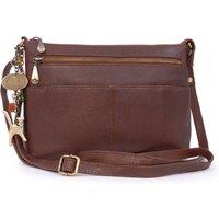 Catwalk Collection Handbags Women's Jenny Leather Cross Body Bag in Brown | Size: Medium
