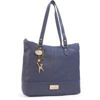 Catwalk Collection Handbags Women's Harper Leather Handbag in Blue | Size: Large