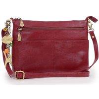Catwalk Collection Handbags Women's Jenny Leather Cross Body Bag in Red | Size: Medium