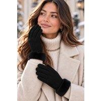 Ashwood Leather Women's Real Sheepskin Gloves in Black | Size: Medium/Large