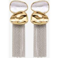 Uchi & Soto Women's Enso Mixed Metals Chain Tassel Earrings in Silver