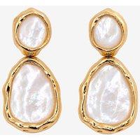 Uchi & Soto Women's Shinju Mother of Pearl Oversized Drop Earrings in Gold