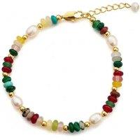 Angel Barocco Women's Multi-Coloured Natural Stone Pearl Bracelet