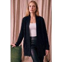 Roman Women's Fluffy Eyelash Knit Cardigan in Black | Size: 14