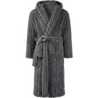 MODISHION Men's Hoodie Dressing Gown with Self-Tie Waist Belt in Dark Grey | Size: Large