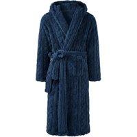 MODISHION Men's Hoodie Dressing Gown with Self-Tie Waist Belt in Navy | Size: XL