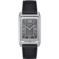 Heritor Automatic Men's Esteban Leather Band Watch in Black