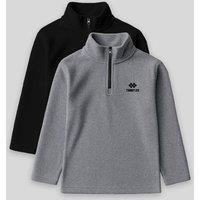 Tommy Life Men's Youth Half Zip Plush Sweatshirt in Grey | Size: 14-15 Years