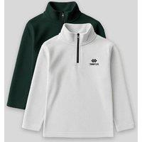 Tommy Life Men's Youth Half Zip Plush Sweatshirt in White | Size: 14-15 Years