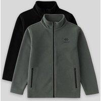 Tommy Life Men's Youth Plush Zipper Collar Sweatshirt in Charcoal | Size: 14-15 Years