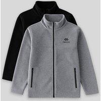 Tommy Life Men's Youth Plush Zipper Collar Sweatshirt in Grey | Size: 14-15 Years