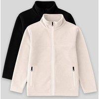 Tommy Life Men's Youth Plush Zipper Collar Sweatshirt in Cream | Size: 14-15 Years