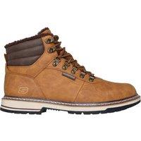 Skechers Men's Corado Smooth Toe Lace Up Waterproof Boot W/ Faux Fur Lining Wheat in Tan | Size: 10