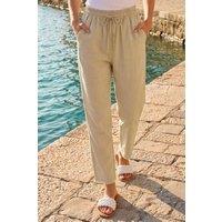 Roman Women's Petite Elasticated Waist Trouser in Stone | Size: 18