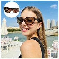KDMD Women's UV400 Protection Sunglasses for Daily Travel in Brown