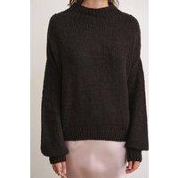 MixRay Women's Knit Sweater in Dark Brown