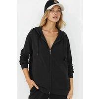 Hiccup Women's Soft Touch Full Zip Hoodie Sweatshirt in Black | Size: 2XL