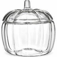 Chabrias Ltd Chabrias 70oz Glass Pumpkin Jar with Lid Halloween Candy Sweet Storage in Clear