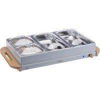 Cooks Professional 4-Section Buffet Warmer 7.2L with Hotplate Function & Adjustable Temp in Grey