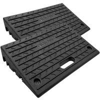 Nicoman 2 x Rubber Kerb Ramp for Home & Industrial Use, Fixings Included in Black