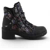 Infinity Leather Women's Mustang Floral Lace-Up Winter Ankle Boots - M0092001 in Black | Size: 5.5