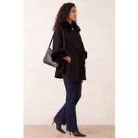 Blue Vanilla Women's Black Short Sleeve Collar Poncho