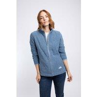 Weird Fish Women's Cherry Textured Full Zip Fleece in Blue | Size: 14