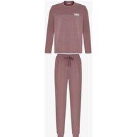 Penti Men's Natural Long Sleeve Jogger Pajama Set in Mauve | Size: Medium