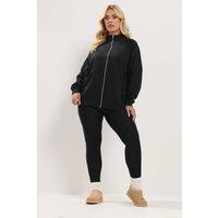 Yours Women's Funnel Neck Sweatshirt in Black | Size: 14-16