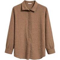 MixRay Women's Cotton Shirt in Camel | Size: Large
